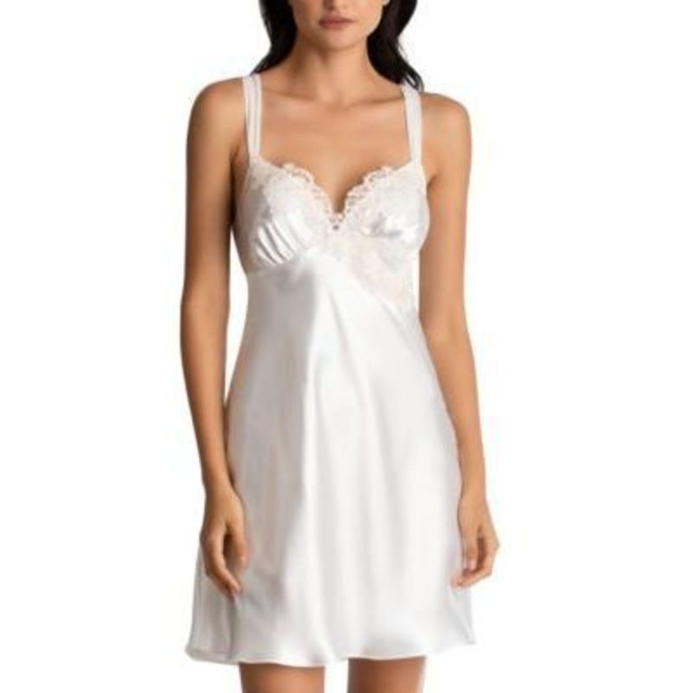 Linea Donatella Sonya Embellished Bridal Satin White Nightgown S - Picture 1 of 1